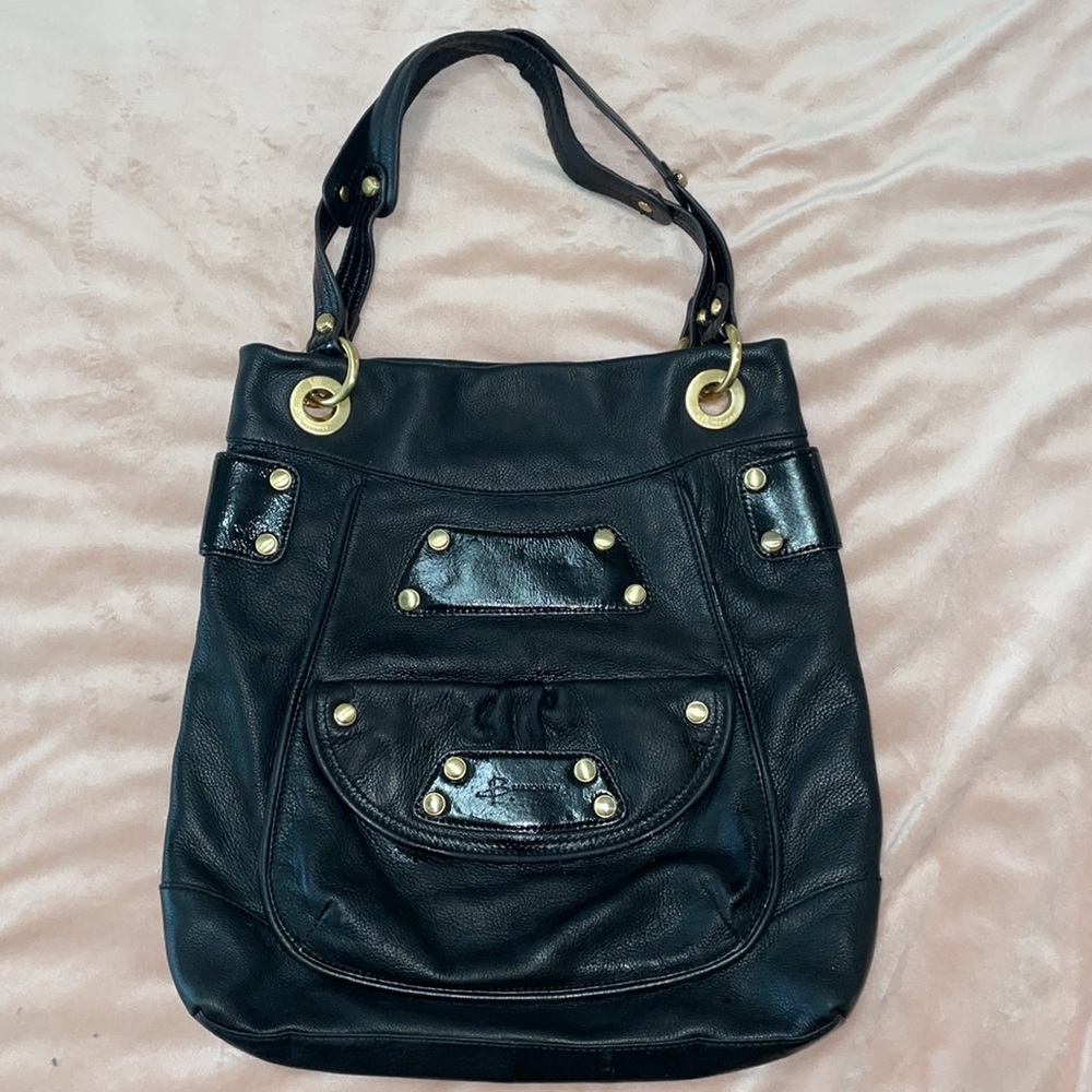 B Makowsky Black Shoulder Bag